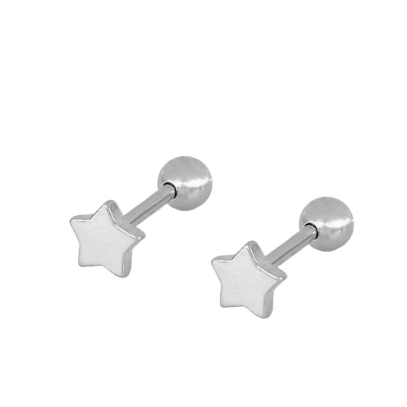 PENDIENTES ESTRELLA ROSCA SILVER