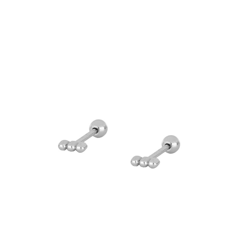 PENDIENTES BOLITAS ROSCA SILVER